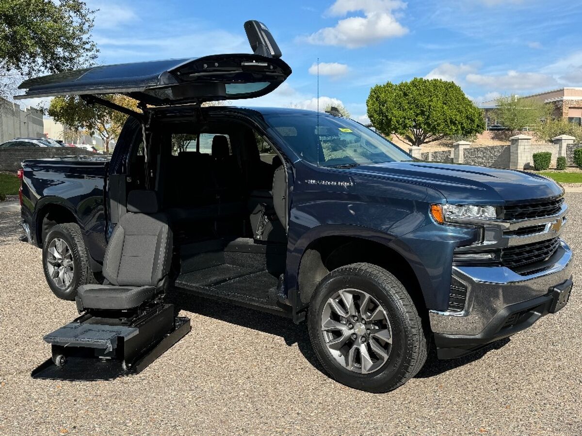 Blue Chevrolet Silverado 1500 with ATC Side Entry Automatic In Floor conversion