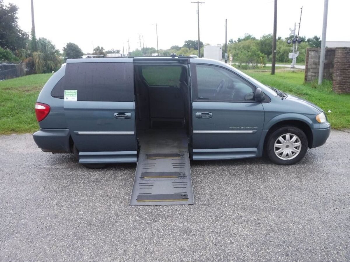 Blue Chrysler Town and Country with BraunAbility Side Entry Automatic Fold Out conversion